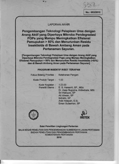 Pengembangan Teknologi Pelapisan Urea dengan ... - KM Ristek