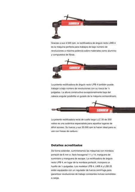 Cuatro nuevas rectificadoras neumÃ¡ticas compactas de SUHNER ...