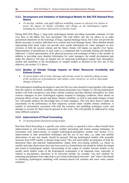 BALTEX Phase II 2003 â 2012. Science Framework and ...