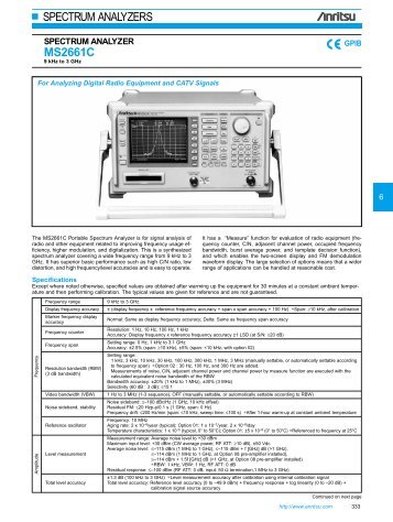 SPECTRUM ANALYZERS MS2661C - Aspen Electronics