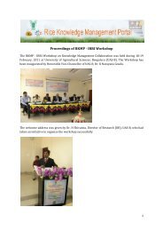RKMP-IRRI Workshop UAS Bengaluru.pdf - Rice Knowledge ...