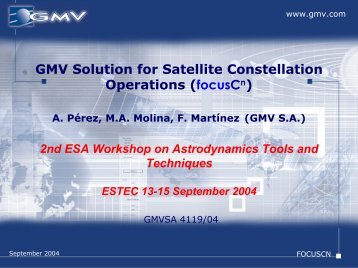 GMV Solution for Satellite Constellation Operations - ESA