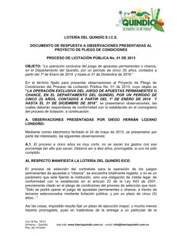 documento de respuesta a observaciones