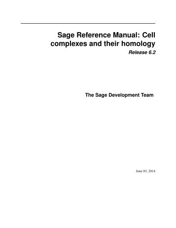 Sage Reference Manual: Cell complexes and their homology