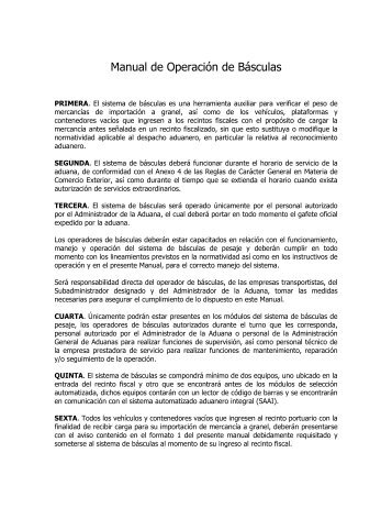 Manual de Operación de Básculas