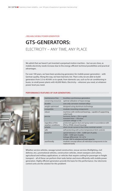 Image brochure (800 KB) - gts generator. technik. systeme.