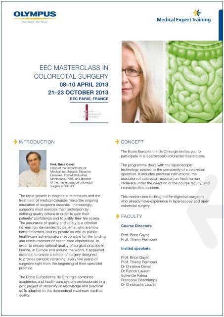 EEC MASTERCLASS IN COLORECTAL SURGERY - Olympus