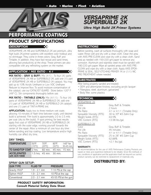 Tech Data Sheet - MyAutoProducts.com