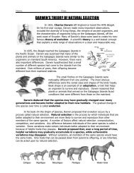 Darwin's Natural Selection Worksheet