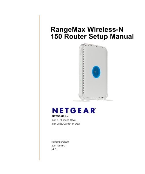 RangeMax Wireless-N 150 Router Setup Manual - netgear