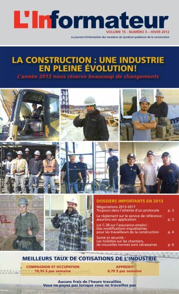 la construction : une industrie en pleine Ã©volution! - Sqc.ca
