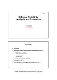 Software Reliability Analysis and Evaluation - LAAS CNRS