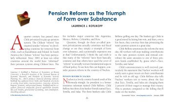 Pension Reform as the Triumph of Form over Substance - Netspar