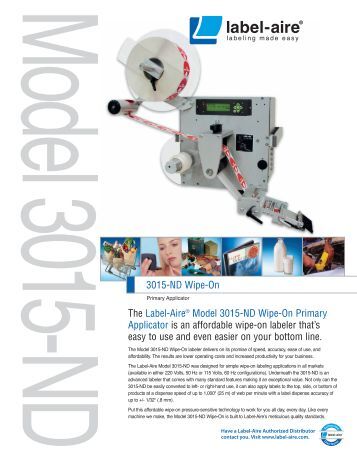 Label aire 3111 nv user manual Label aire 3111 nv user manual