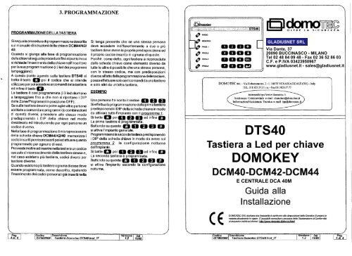 Manuale tastiera DTS40