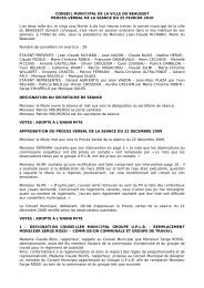 CONSEIL MUNICIPAL DE LA VILLE DU BEAUSSET ... - Le Beausset