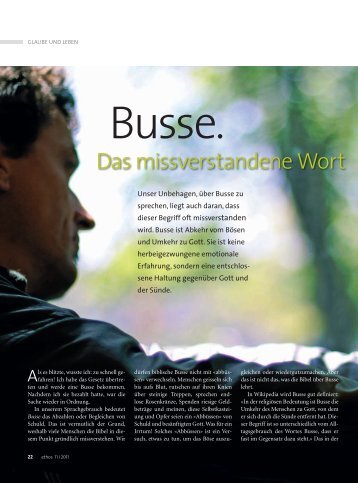 Busse – das missverstandene Wort - Ethos