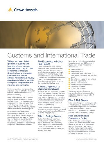 Customs and International Trade - Crowe Horwath International