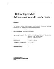SSH for OpenVMS Administration and User's ... - Process Software