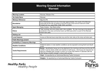 Warneet Mooring Area Information (PDF File 2.1 MB) - Parks Victoria