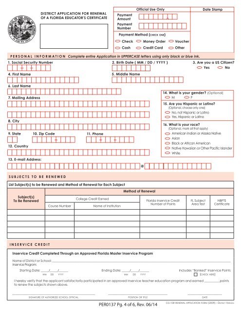Professional Certification Renewal Form - St. Lucie County School ...