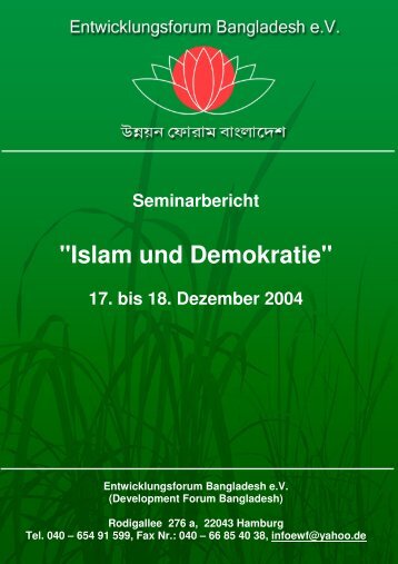 "Islam und Demokratie" - Entwicklungsforum Bangladesh eV