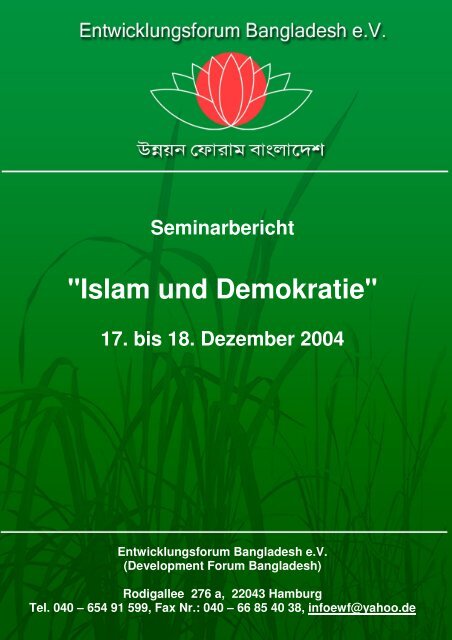 "Islam und Demokratie" - Entwicklungsforum Bangladesh eV