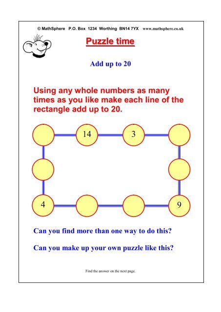 Want to ADD UP? Use a puzzle!