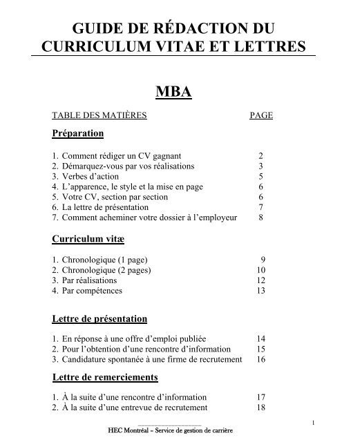 Lettre De Motivation Bourse Hec