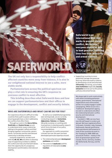 a briefing for parliamentarians - Saferworld