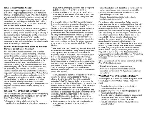Pr 01 Form.pdf What is Prior Written Notice? - Parent Information Center