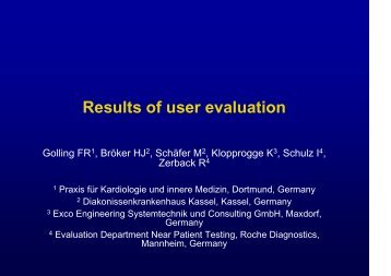 Results of user evaluation - Kardiologische Praxis Dr. med. Felix-R ...