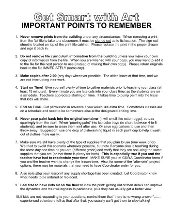 Points To Remember - Moye PTO