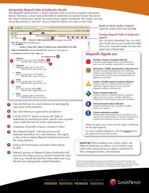 Shepard'sÂ® Table of Authorities - LexisNexis