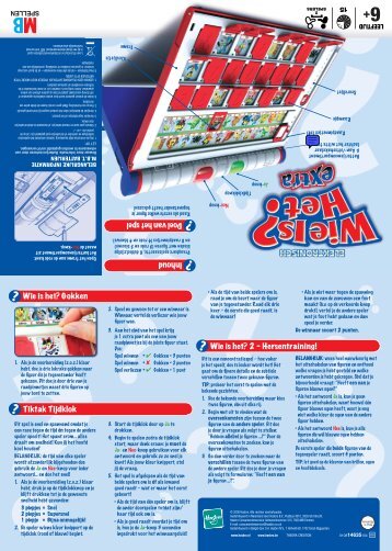 Inhoud Doel van het spel Wie is het? Gokken Wie is het? 2 ... - Hasbro