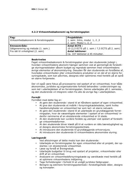 Download studieordning - KEA