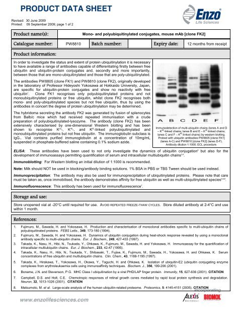 Product Data Sheet - Enzo Life Sciences