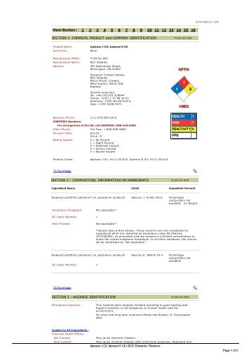 NFPA 1 1 0 HMIS - Actio Software Corporation