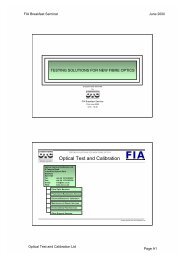 Optical Test and Calibration - FIA