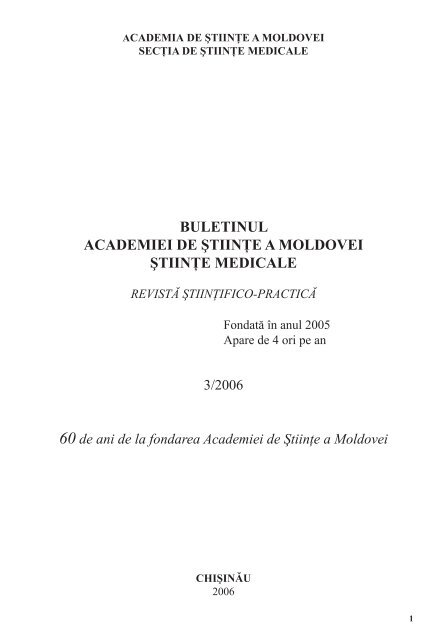 buletinul ÅŸtiinÅ£e a moldovei ÅŸtiinÅ£e revistÄƒ ...