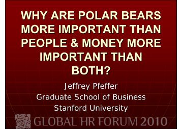 WHY ARE POLAR BEARS MORE IMPORTANT THAN PEOPLE & MONEY MORE ...