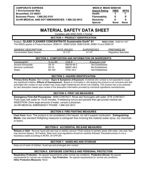 MATERIAL SAFETY DATA SHEET - E-Way.ca