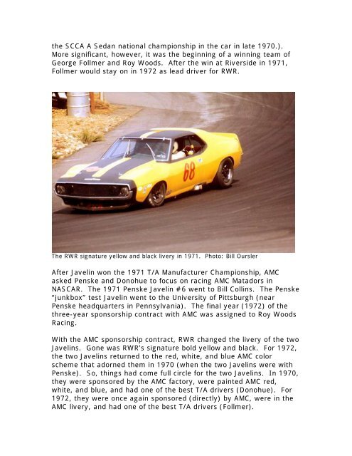 AMC Javelin #1 Ã¢Â€Â“ TransAmCars.com