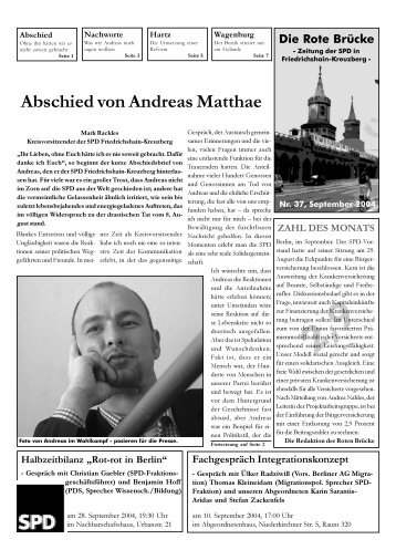 Abschied von Andreas Matthae - SPD Friedrichshain-Kreuzberg