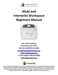 Mobi and Interwrite Workspace Beginners Manual - Crosby ISD