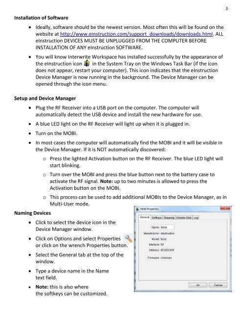 Mobi and Interwrite Workspace Beginners Manual - Crosby ISD