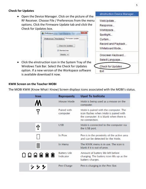 Mobi and Interwrite Workspace Beginners Manual - Crosby ISD