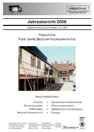 Jahresbericht 2008 - Obdach e.V.