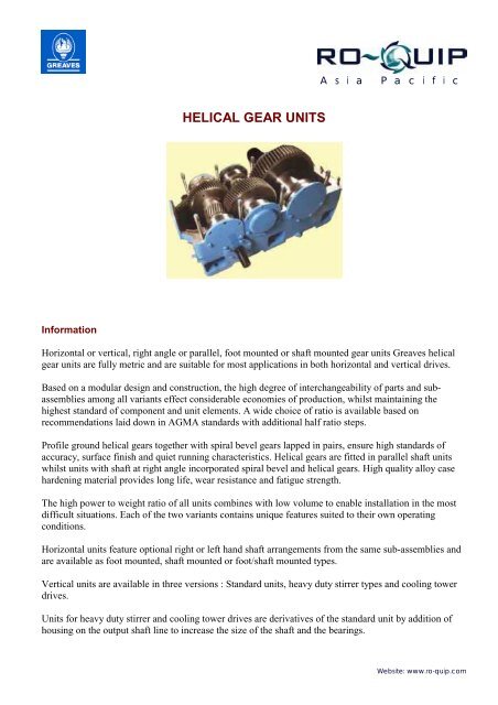helical gear units - Ro-quip.com