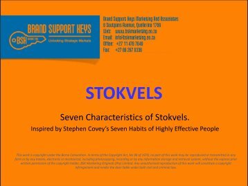 Seven Characteristics of Stokvels - The South African Savings Institute